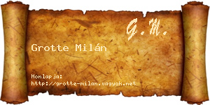 Grotte Milán névjegykártya